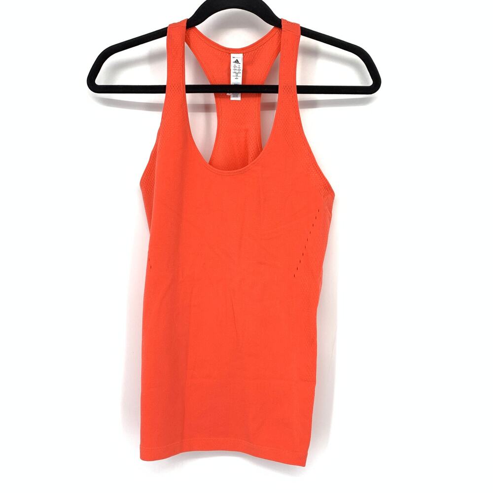 Adidas Racerback Tank Top Womens Size Large Neon Orange Activewear